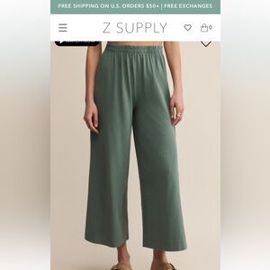 Z Supply Wide Leg Pants in Sage Green